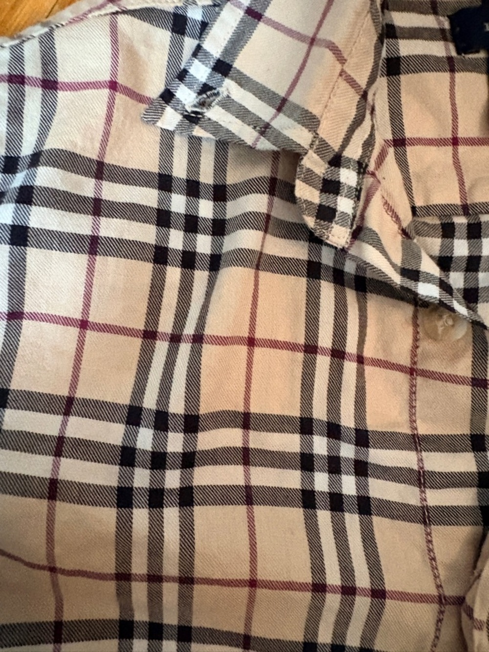 Burberry Classic Beige Plaid Button-Down Shirt 100% cotton - Picture 6 of 6